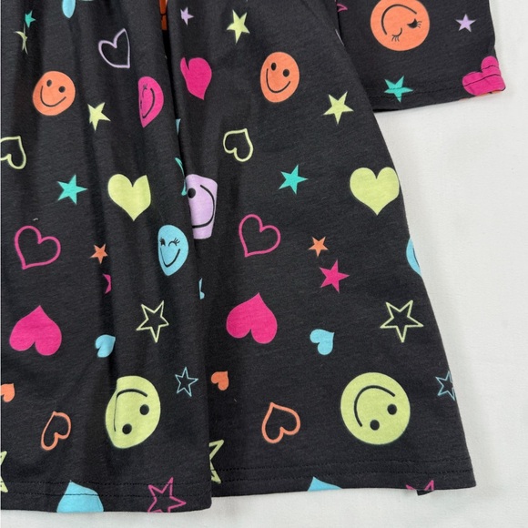 NWT THE CHILDREN'S PLACE‎ Girls' Black Long Sleeve Rainbow Icon Everyday Dress L - Picture 6 of 8